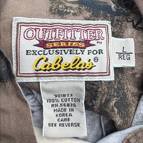 Cabela’s Outfitters Series Deer Hunting Print Button Shirt Mens L Brown Outdoors - Picture 11 of 13